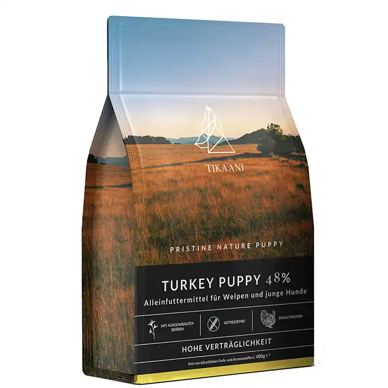Sparpaket 2 x 400 g TIKAANI Pristine Nature Puppy Turkey Neu